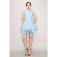 Flutter Ruffle Hemline Sleeveless Mini Dress