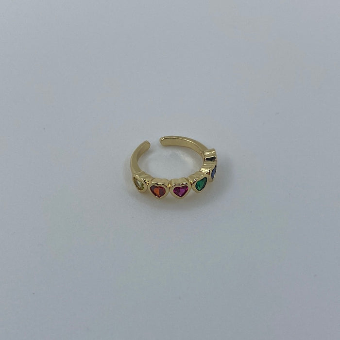 Colorful Hearts Ring