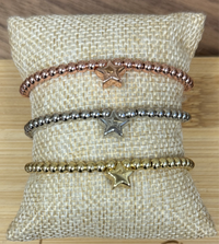 Beads Elastic W/ Star or Heart Bracelet