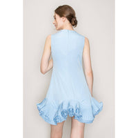 Flutter Ruffle Hemline Sleeveless Mini Dress