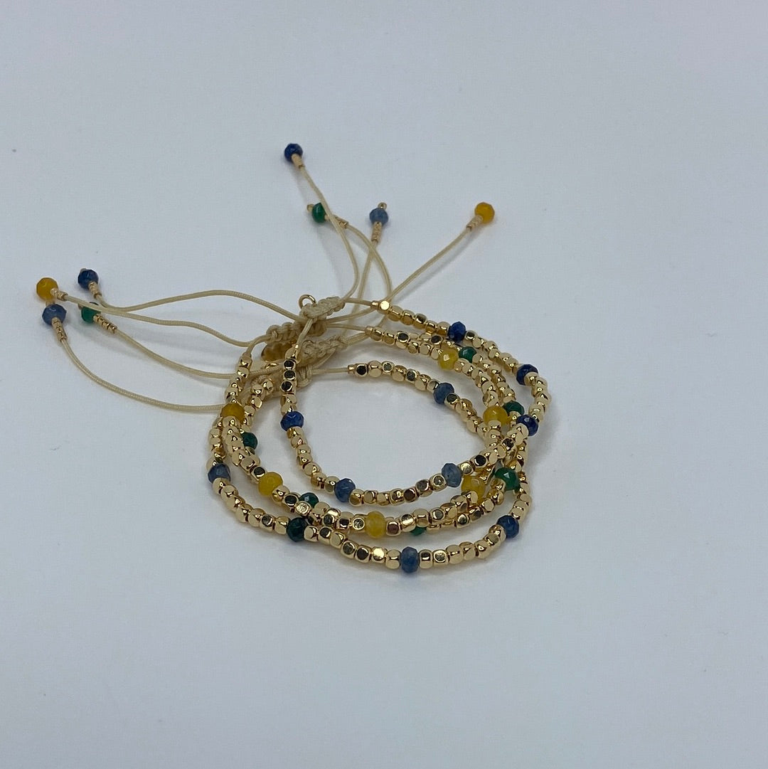Gold Mini Squares W/ Colorful Mini Beads