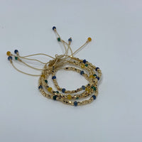Gold Mini Squares W/ Colorful Mini Beads