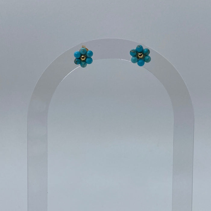 Blue Small Flower Studs