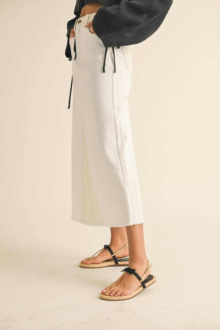 Color & Fabric Mixed Skirt