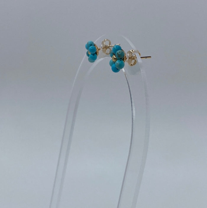 Blue Small Flower Studs