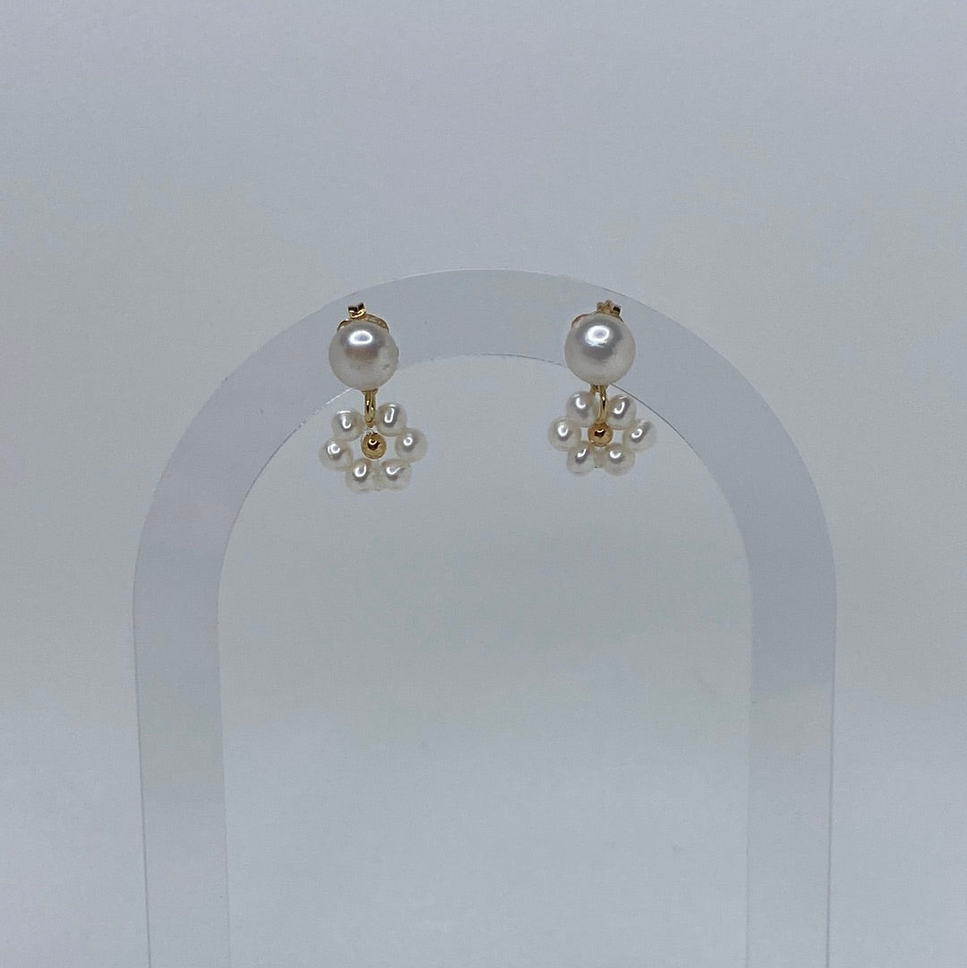Gold Pearl W/ White Pearl Flower