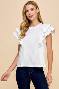 Ruffled Short Sleeve Top