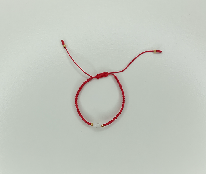 Red W/ Letter "L" & 6 Gold Beads