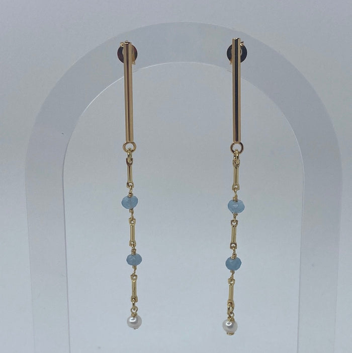 Long Gold & Blue W/ Pearl