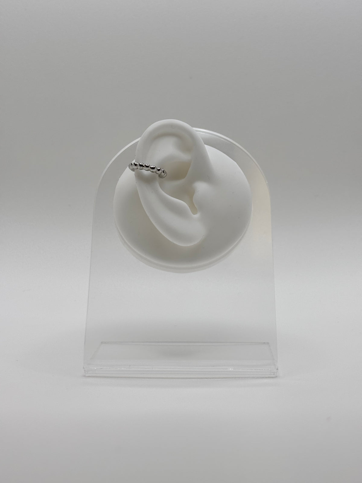Silver Round Huggie Ear Cuff