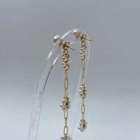 Gold W/ 3 White Pearl Flowers