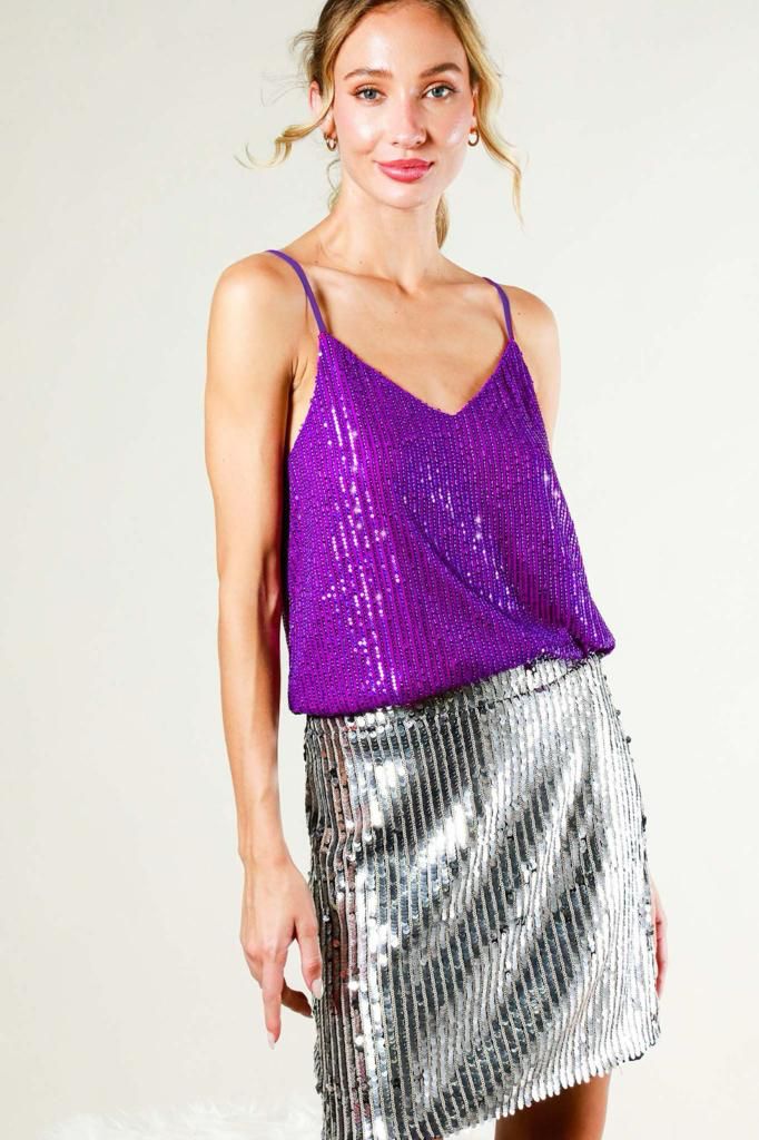 Purple Sequin Top