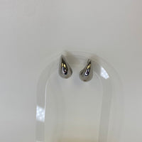 Silver Large Bottega Veneta Earrings Studs