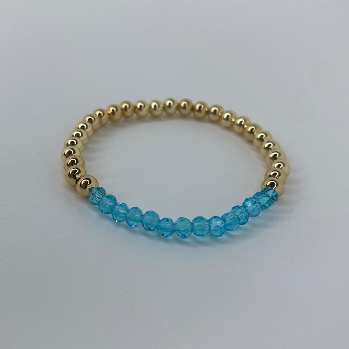Medium Gold Beads W/ Neon Turquoise Beads