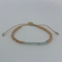 Half-Gold Half-Blue Beaded Bracelet