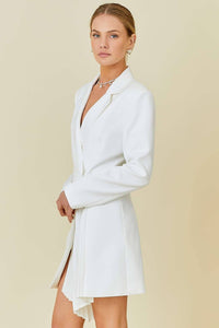 Blazer Dress With Pleated Skirt Detail