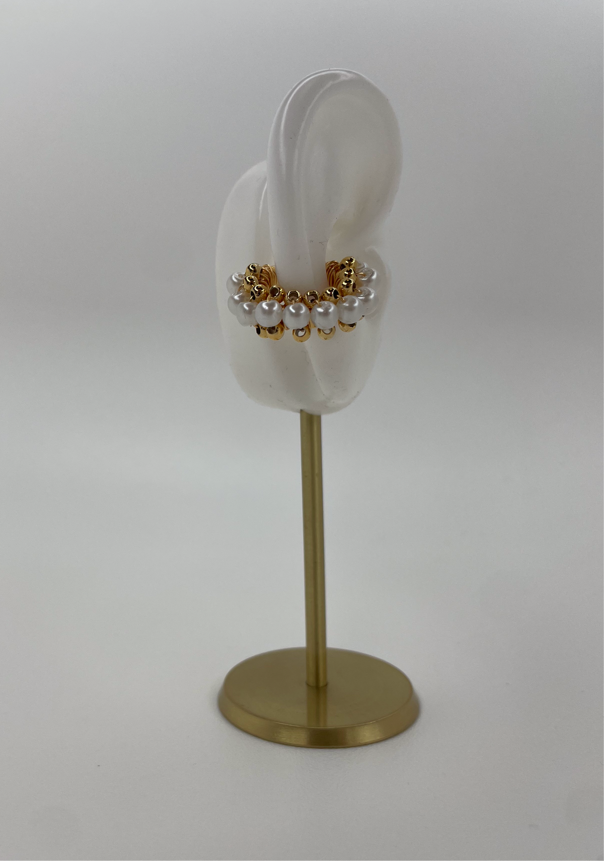 Medium Pearls W/Mini Gold Beads Ear Cuff