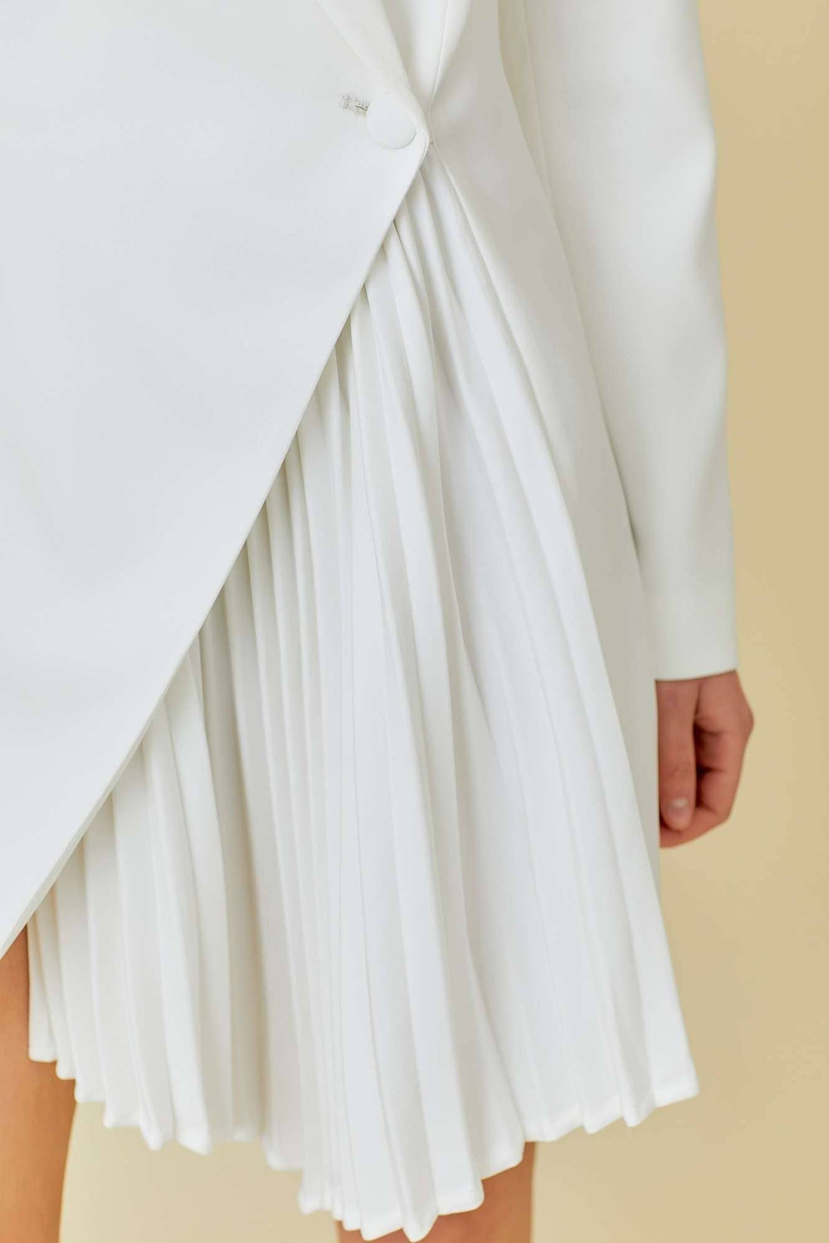 Blazer Dress With Pleated Skirt Detail