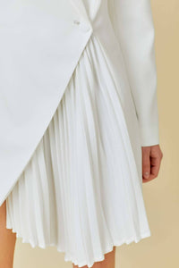 Blazer Dress With Pleated Skirt Detail