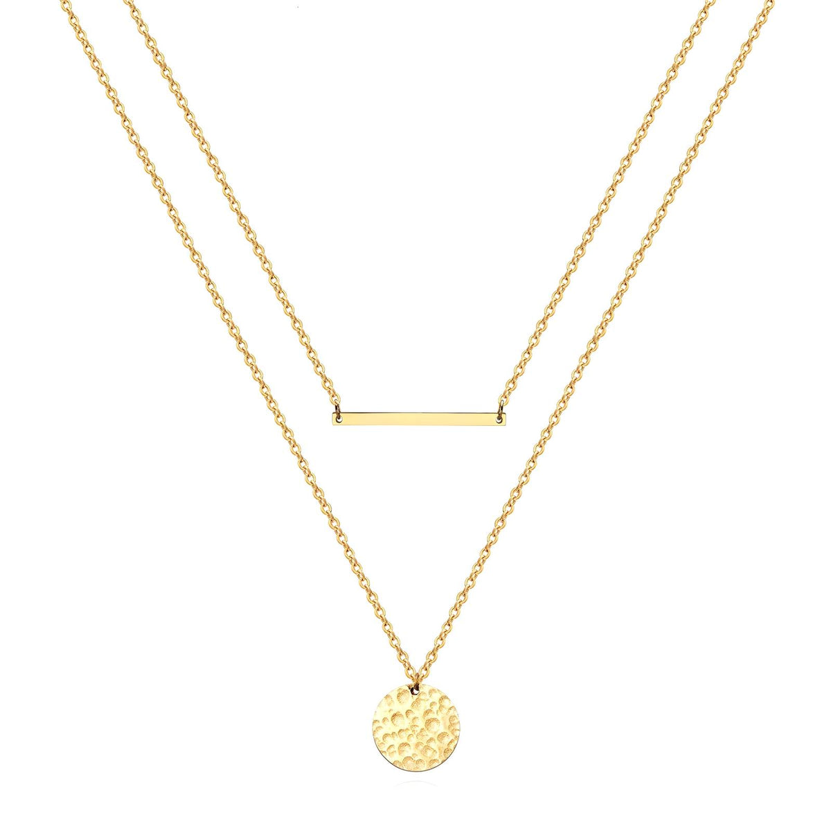Necklace, 18K Gold Plated Steel
