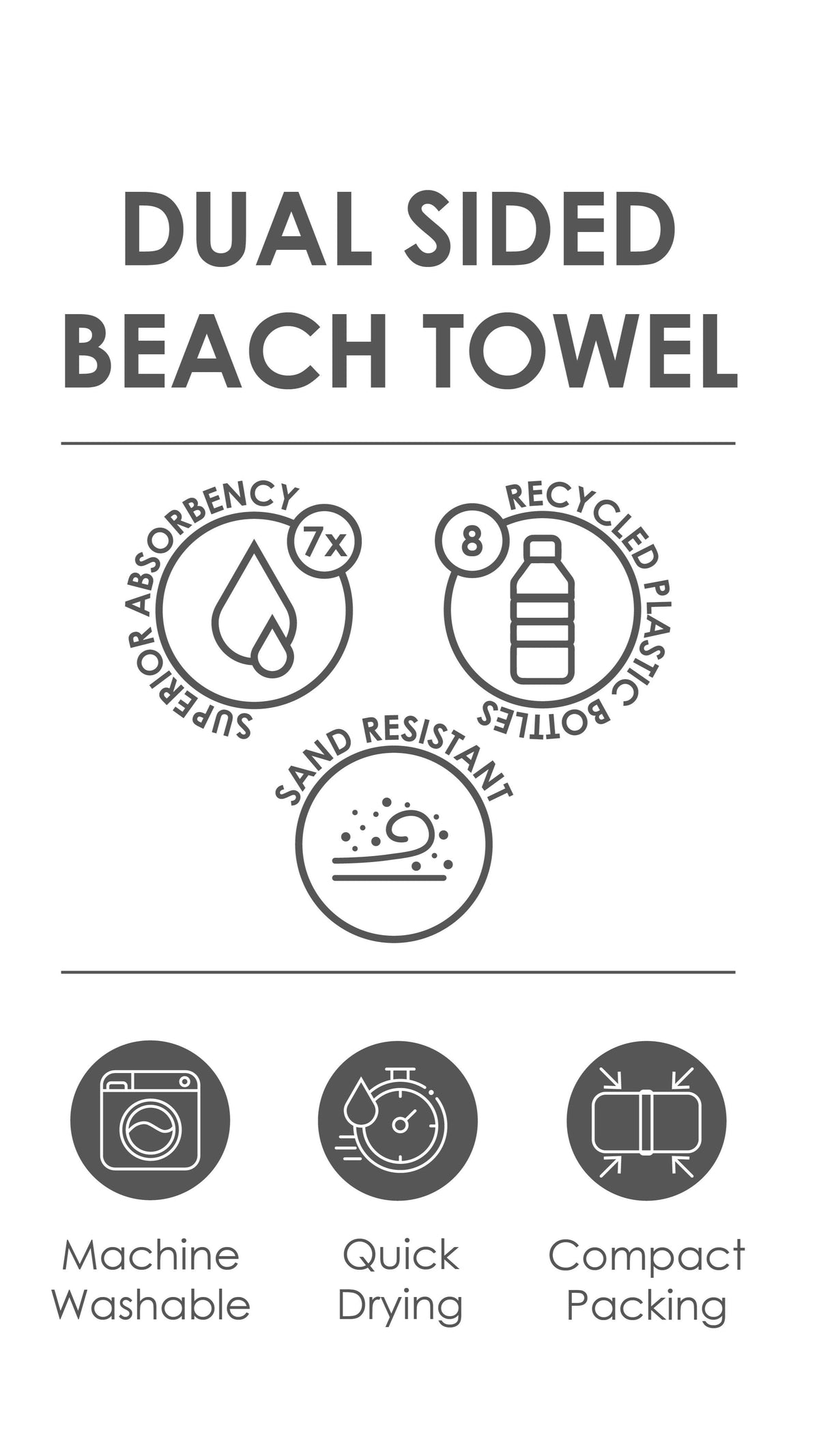 Sand Resistant Beach Towels - Double Sided Beach Towels