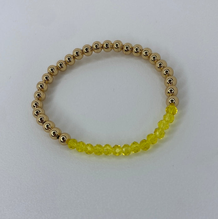 Medium Gold Beads W/ Neon Yellow Beads