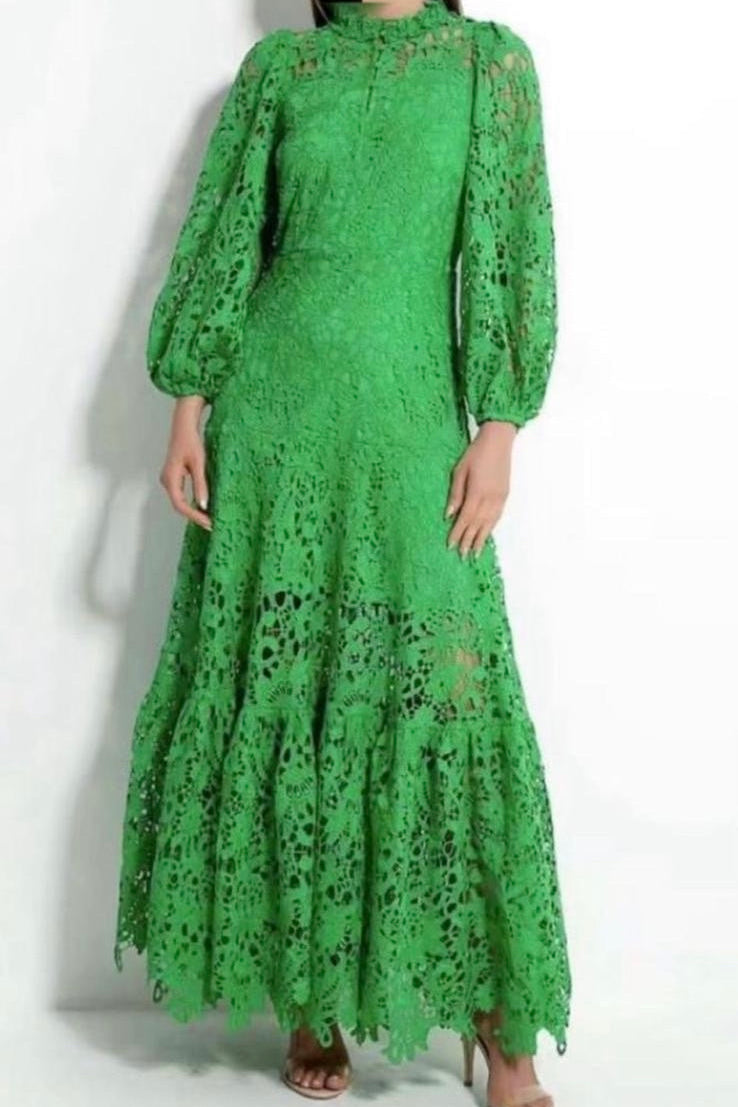 slim fit dress slacks Baltic Born Womens Arabella Embroidered Tulle Maxi Dress | Dark Green Floral