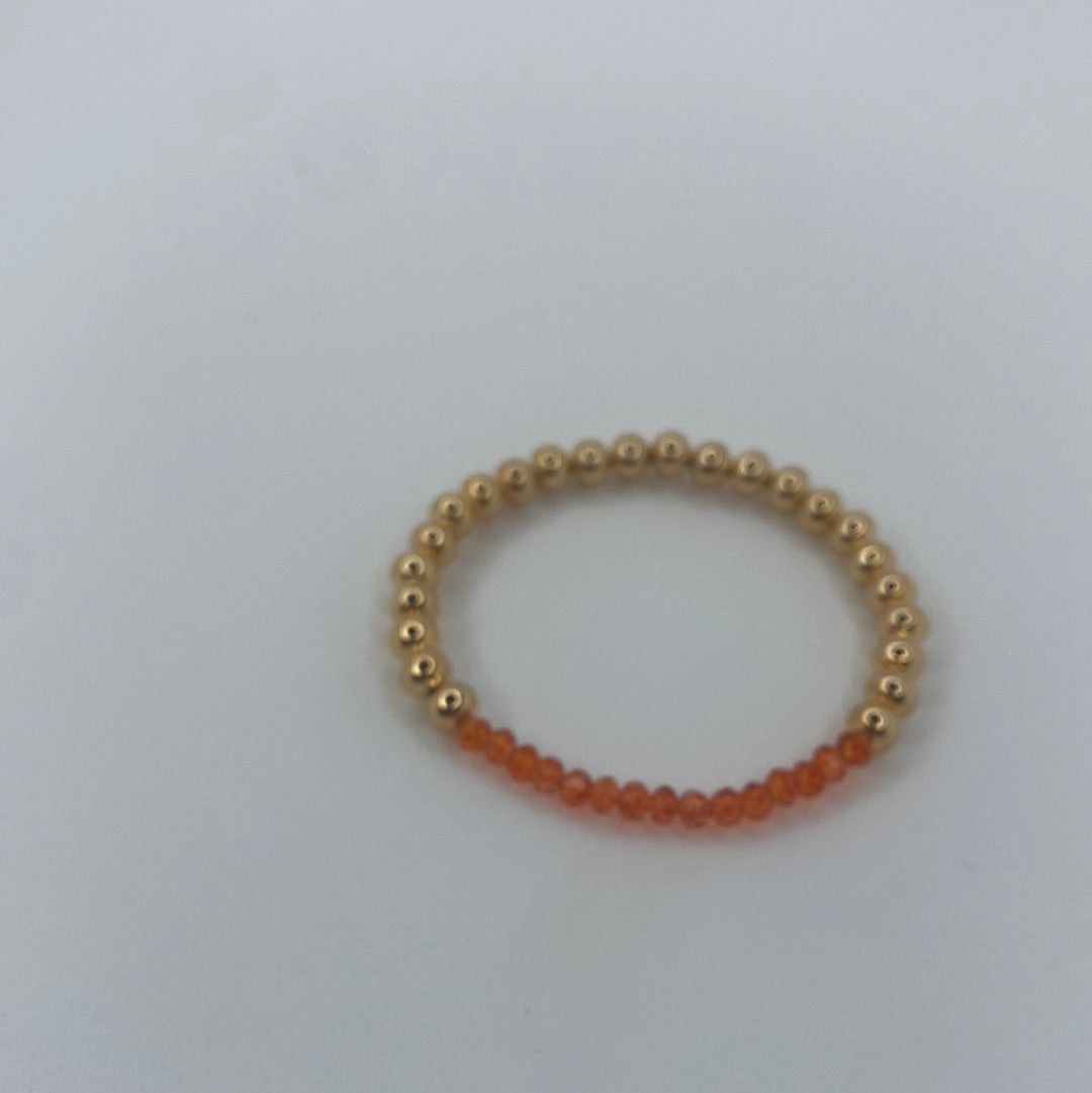 Large Gold Beads W/ Neon Orange Beads