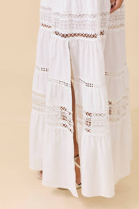 Maxi Dress With Border Lace Detail and Belt