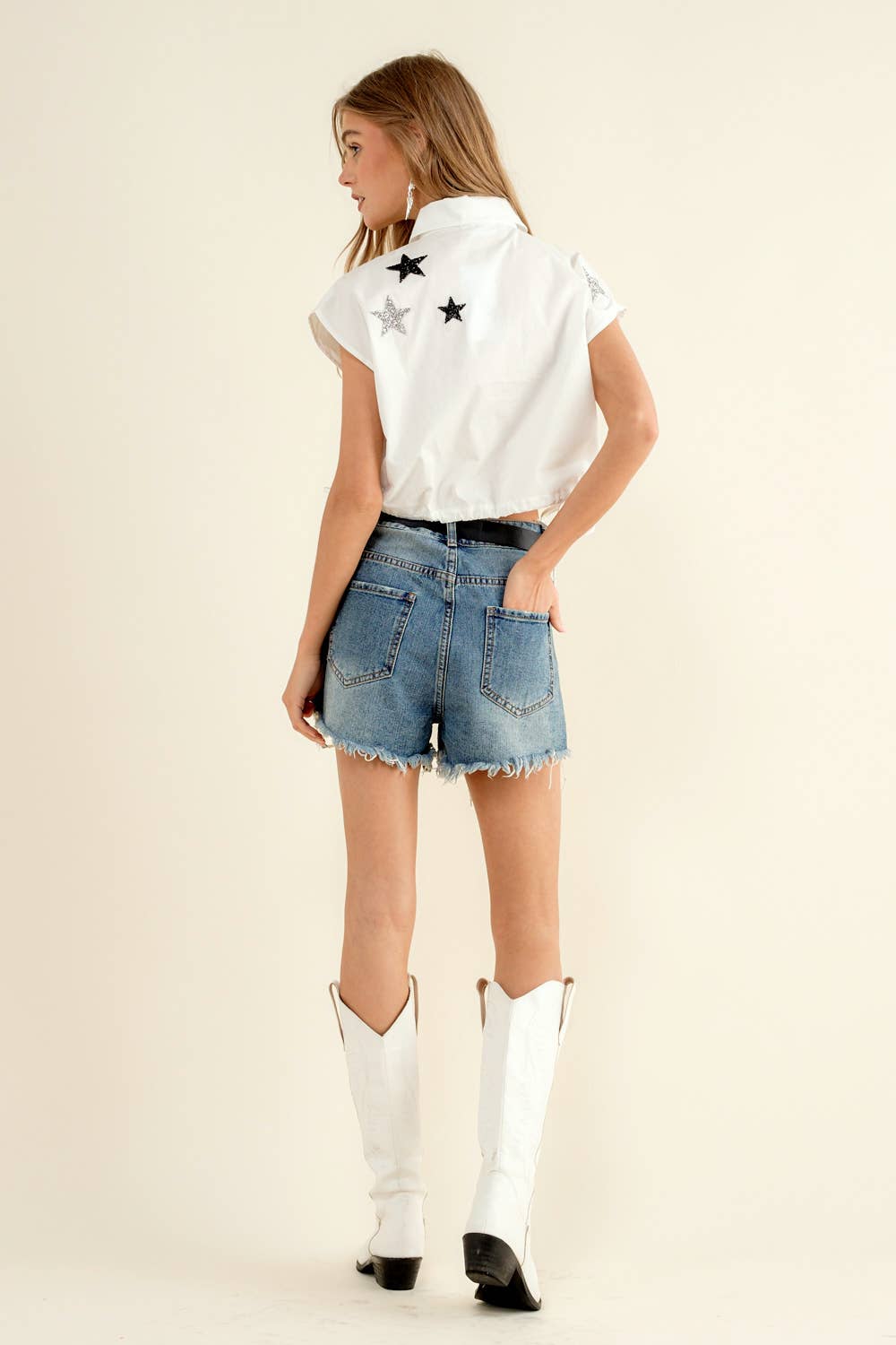 Poplin Star Patch Sleeveless Shirt