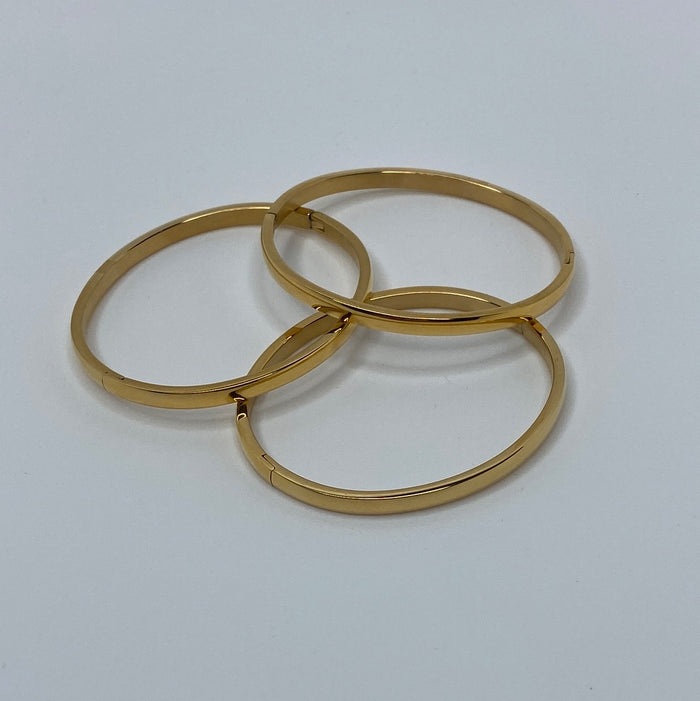 Gold Thin Hard Bracelet