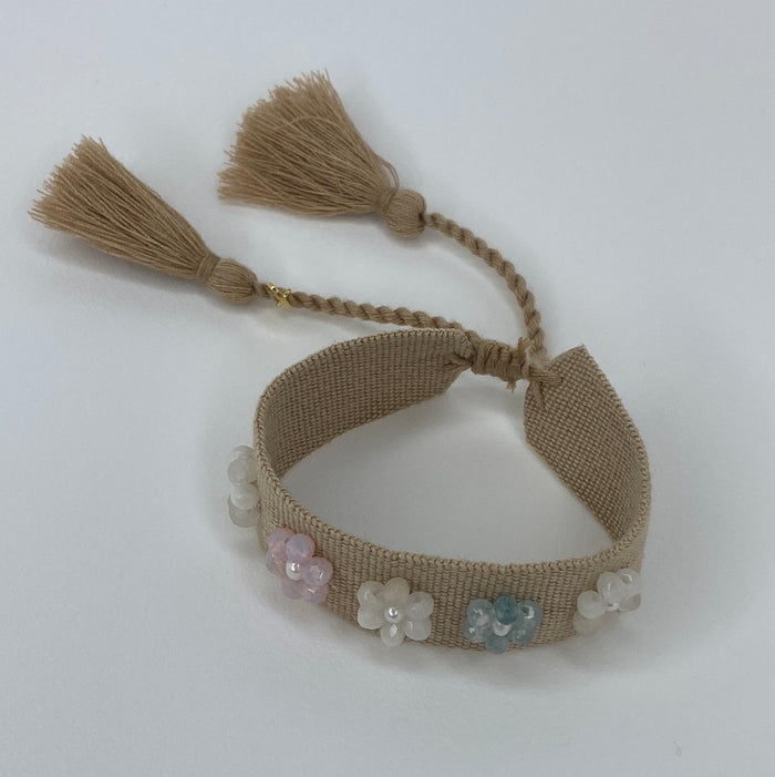 Medium Khaki W/ Daisy White/Pink/Light Blue Flowers