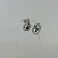 Silver Large Bottega Veneta Earrings Studs