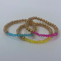 Large Gold Beads W/ Neon Turquoise Beads