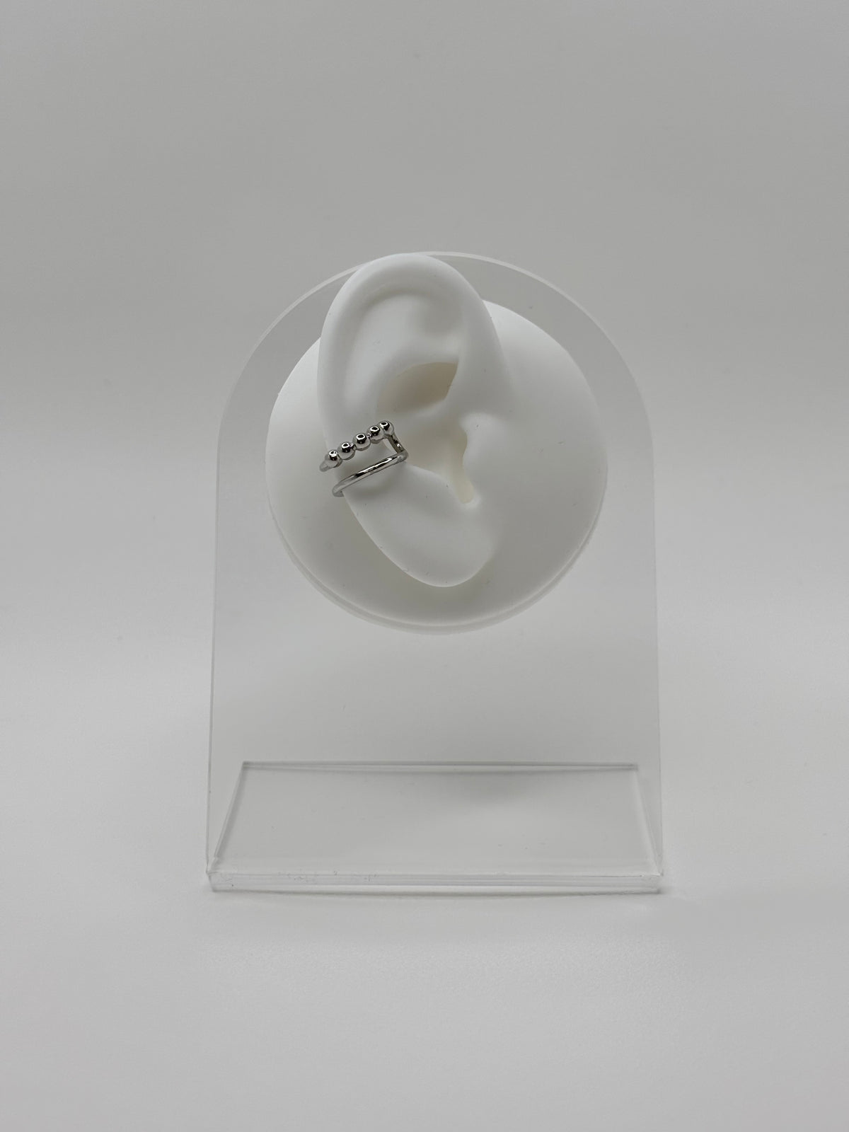 Double Hoop Bobble Ear Cuff