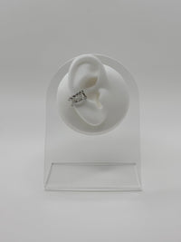 Double Hoop Bobble Ear Cuff