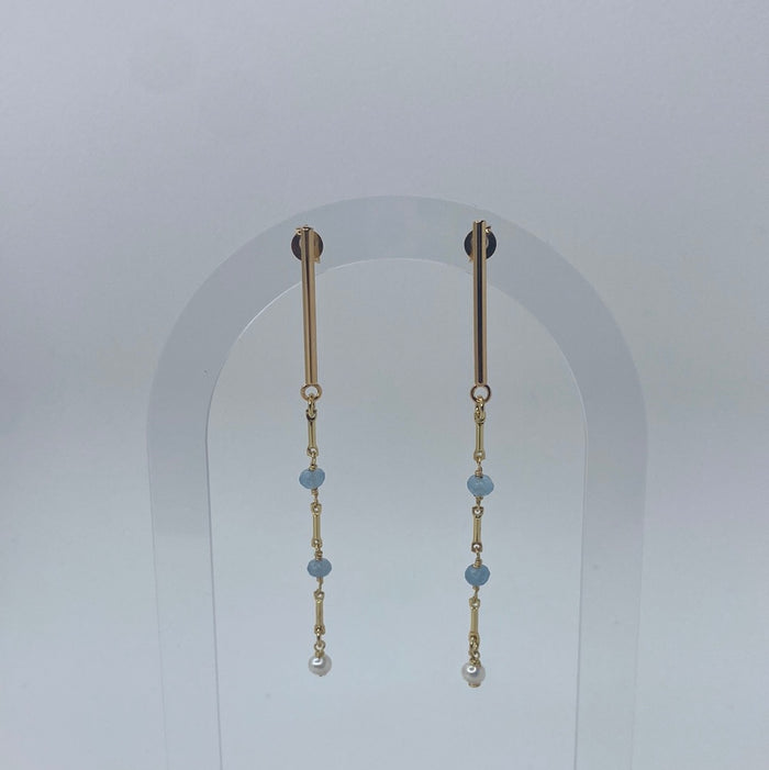 Long Gold & Blue W/ Pearl
