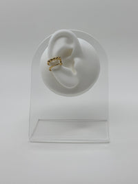 Double Hoop Bobble Ear Cuff