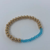Large Gold Beads W/ Neon Turquoise Beads