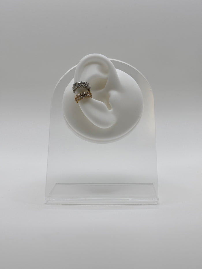 Mini Hoop Round Cut Gemstones Ear Cuff