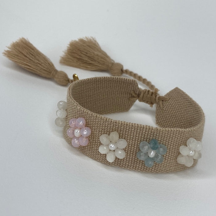 Medium Khaki W/ Daisy White/Pink/Light Blue Flowers