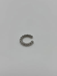 Silver Round Huggie Ear Cuff