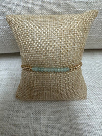 Half-Gold Half-Blue Beaded Bracelet