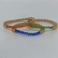 Large Gold Beads W/ Neon Orange Beads