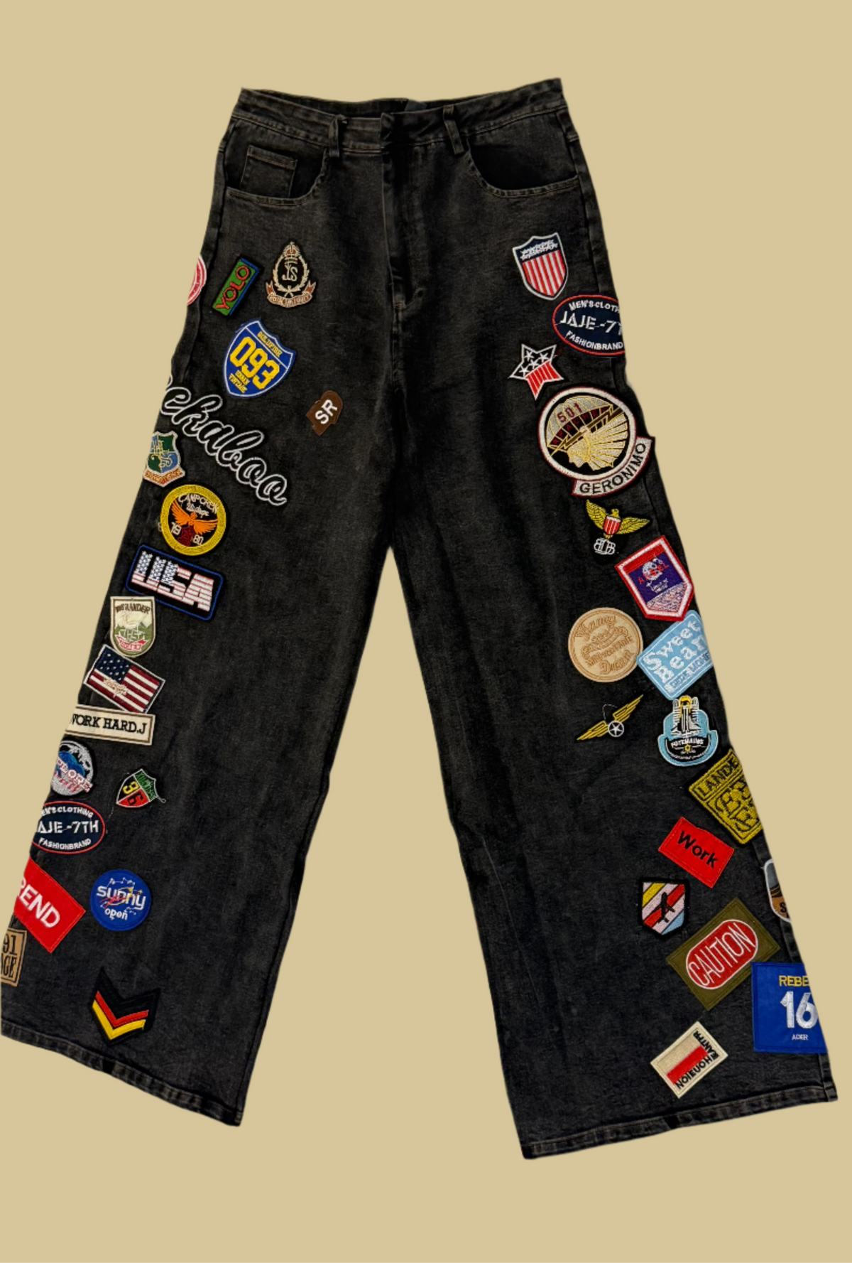 Patches Wide Stretch Jean