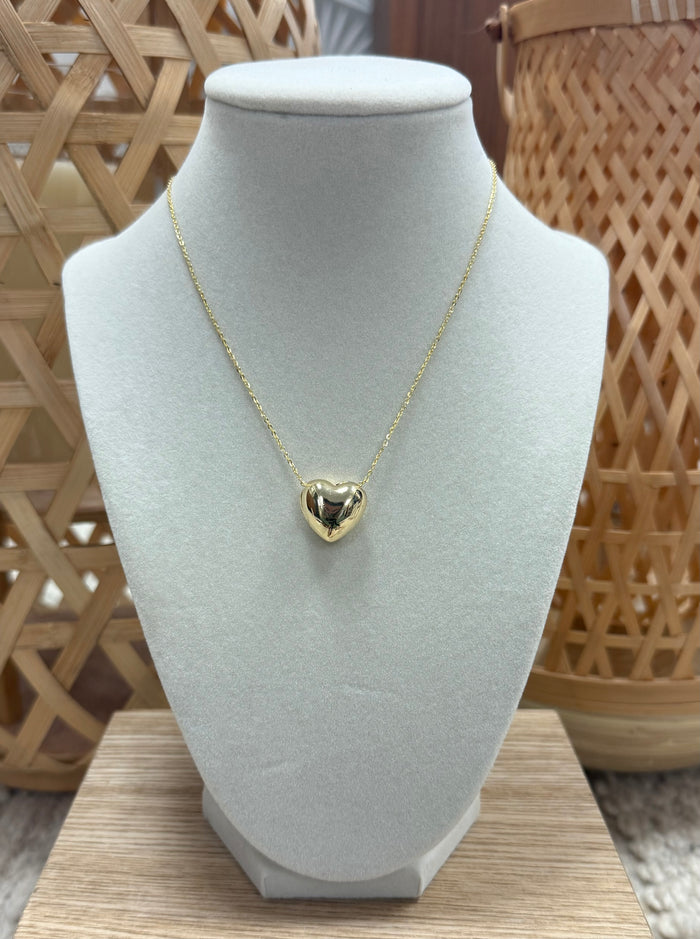 Gold W/ Bubble Heart Necklace