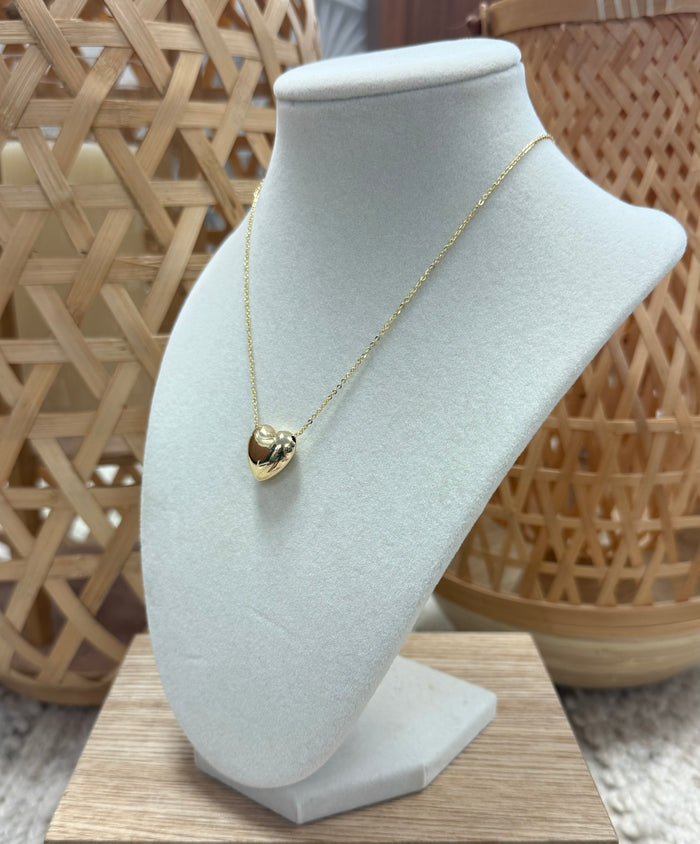 Gold W/ Bubble Heart Necklace