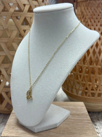 Gold W/ Brilliant Moon “Mom” Necklace