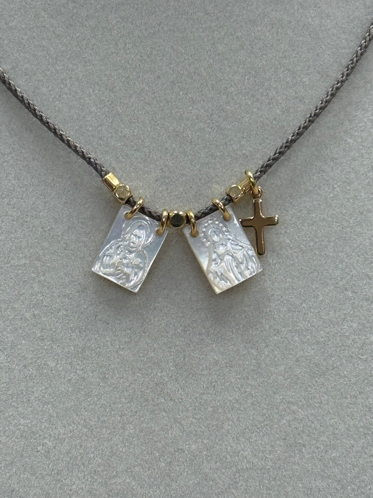 Necklace Scapularies medals 2 Nacar/virgin/jesus