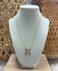 Gold Romantic Love Letter W/ Boy & Girl Necklace
